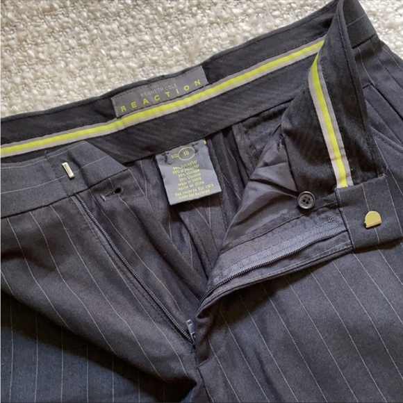 🎩 Kenneth Cole Reaction Size 18 Black Pinstripe Dress Pant - Picture 4 of 7